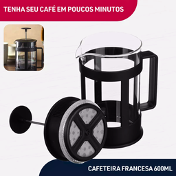 Cafeteira Prensa Francesa Cremeira Capuccino Cremoso 600ml Café Leite Chá Copo de Vidro Luxo - 2