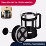Cafeteira Prensa Francesa Cremeira Capuccino Cremoso 600ml Café Leite Chá Copo de Vidro Luxo - 2