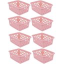 Ver imagem 1 de Kit 8 Cestos Multiuso Médio Rosa 20x6,5x15cm Pp 1032 Uninjet