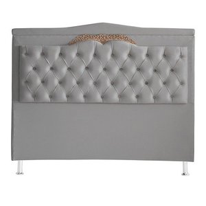 Cabeceira de Cama Box Madri Casal 140 Cm Suede Prata Ec Móveis
