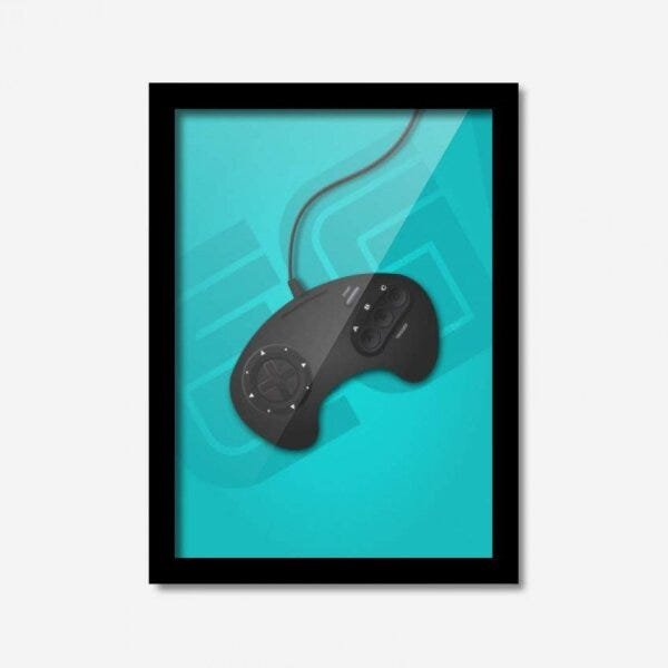 Quadro Decorativo Controle de MegaDrive 33cmx24cm Los Quadros - 1