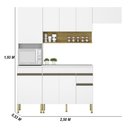 Ver imagem 2 de Armário de Cozinha Completa 120 com Balcão com Tampo 9 Portas Line - Freijó/supremo