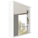 Ver imagem 6 de Armário Aéreo para Banheiro 60cm com Porta e Espelho Branco