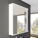 Ver imagem 4 de Armário Aéreo para Banheiro 60cm com Porta e Espelho Branco
