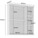 Ver imagem 2 de Armário Aéreo para Banheiro 60cm com Porta e Espelho Branco