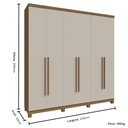 Ver imagem 3 de Guarda Roupa Casal 6 Portas em Mdf New Honduras Móveis Rimo - Jequitibá/offwhite