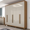 Ver imagem 1 de Guarda Roupa Casal 6 Portas em MDF New Honduras Móveis Rimo - Jequitibá/Offwhite