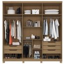 Ver imagem 2 de Guarda Roupa Casal 6 Portas em MDF New Honduras Móveis Rimo - Jequitibá/Offwhite