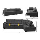 Ver imagem 2 de Sofá de Canto Retrátil e Reclinável com Molas 3,00x2,00 Berlim Suede Mirra Decor