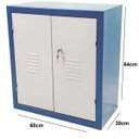 Ver imagem 3 de Armario Multiuso Organizador com 1 Prateleira e 2 Portas de Metal 60x64cm para Ferramentas Azul