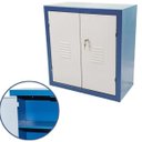Ver imagem 1 de Armario Multiuso Organizador com 1 Prateleira e 2 Portas de Metal 60x64cm para Ferramentas Azul