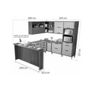Ver imagem 3 de Cozinha Modulada Nesher Imperatriz 9 Peças (3aéreos+4balcões+1torrequente+1ilha) C9p62 Freijo/