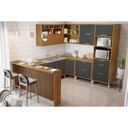 Ver imagem 1 de Cozinha Modulada Nesher Imperatriz 9 Peças (3aéreos+4balcões+1torrequente+1ilha) C9p62 Freijo/