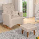 Ver imagem 2 de Poltrona de Amamentação com Balanço Ana Linho com Puff