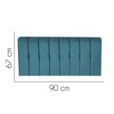 Ver imagem 4 de Painel Estofado Kiara Solteiro Madeira Maciça Suede Azul Turquesa Gat Magazine