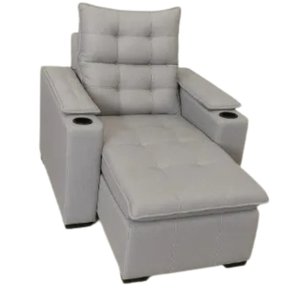 Poltrona Luxo Sofá Cama Bélgica Retrátil e Reclinável Veludo:110 Cinza