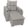 Poltrona Luxo Sofá Cama Bélgica Retrátil e Reclinável Veludo:110 Cinza - 1