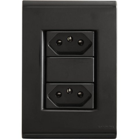 Conjunto 4x2 com 2 Tomadas 2p T 20 a 250 V Tramontina Liz Grafite