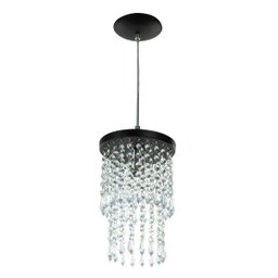Lustre Pendente De Cristal Acrilico Spark Redondo Preto - 1