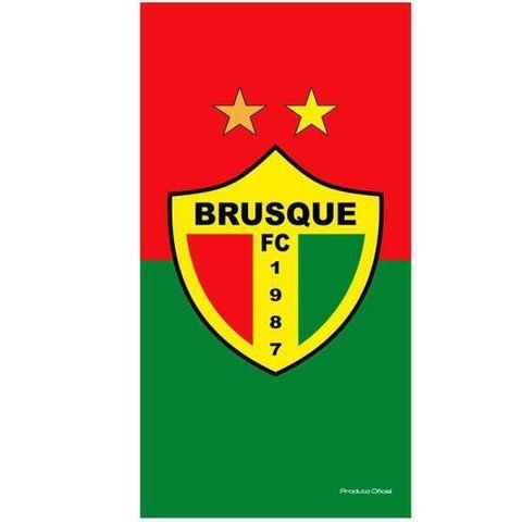 Toalha Praia Buettner Veludo Brasão Brusque 70x1,40m Verde