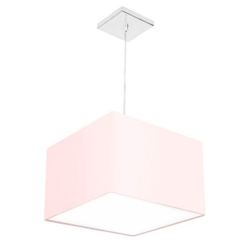 Lustre Cupula Pendente Dome Quadrado 30x20cm Rose