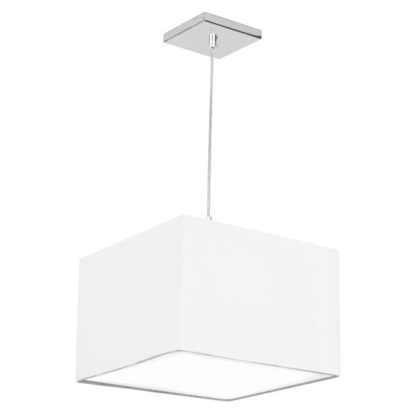 Lustre Cupula Pendente Dome Quadrado 30x20cm Branco - 2