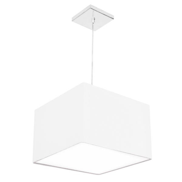 Lustre Cupula Pendente Dome Quadrado 30x20cm Branco