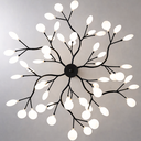 Ver imagem 3 de Lustre Teto 110cm Ramos de Árvore 54 Leds Luminária Metal Preto Pétalas Gimpo Ra54b