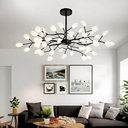 Ver imagem 5 de Lustre Teto 110cm Ramos de Árvore 54 Leds Luminária Metal Preto Pétalas Gimpo Ra54b