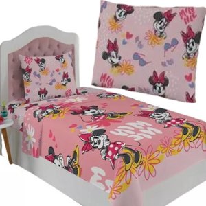Jogo de Cama Infantil 3 Pecas Mickey Solteiro Microfibra Modelo:minnie