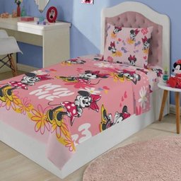 Jogo de Cama Infantil 3 Pecas Mickey Solteiro Microfibra Modelo:minnie - 2