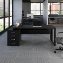 Ver imagem 1 de Mesa Diretor Escritório 150cm a 172cm 4 Gavetas Pé Metal F5