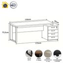 Ver imagem 2 de Mesa Diretor Escritório 150cm a 172cm 4 Gavetas Pé Metal F5