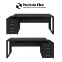 Ver imagem 7 de Mesa Diretor Escritório 150cm a 172cm 4 Gavetas Pé Metal F5