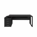 Ver imagem 3 de Mesa Diretor Escritório 150cm a 172cm 4 Gavetas Pé Metal F5