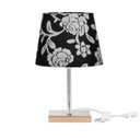 Ver imagem 1 de Abajur Eros Dome Floral Prata 032 com Base Cobre Quadrada