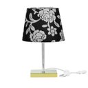 Ver imagem 1 de Abajur Eros Dome Floral Prata 032 com Base Dourado Quadrada