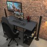 Mesa Gamer/Escrivaninha Estilo Industrial, Preto G-0021 - 2