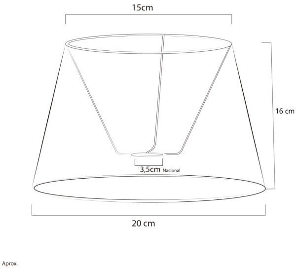 Cúpula de Abajur Tecido Shantung Cinza 20x16cm - 4