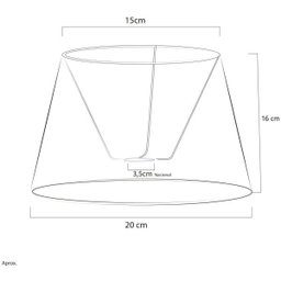Cúpula de Abajur Tecido Shantung Cinza 20x16cm - 4