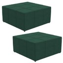 Ver imagem 1 de Kit 02 Puffs Quadrado Milano 90x90 W01 Suede Verde Musgo