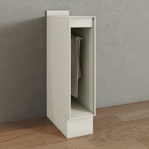 Conjunto Balcão de Pia 120cm e Porta Toalha 20cm MDF Linha Fineze Bege/Areia HP