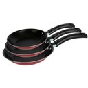 Ver imagem 1 de Conjunto de Frigideiras Francesa Antiaderente 18, 20 e 22 Cm Preto e Cereja Luz