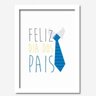 Quadro Decorativo Feliz Dia dos Pais Gravata 33cmx24cm Los Quadros - 1