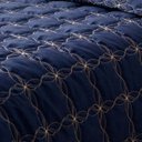 Ver imagem 3 de Kit Cobre Leito Martin Queen Microfibra Bordada 3 Peças - Azul Marinho