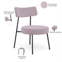 Ver imagem 4 de Kit 02 Poltronas Decorativas Para Sala De Estar Base Fixa Londres L02 Suede Rosê - Lyam Lyam Decor
