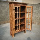Ver imagem 4 de Armário de Cozinha Madeira de Demolição Patina 4 Prateleiras Rústico Libertas Rosas Artesanato Verde