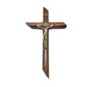 Ver imagem 1 de Crucifixo De Parede Madeira Cilíndrico Medalha de São Bento OV 25 Cm