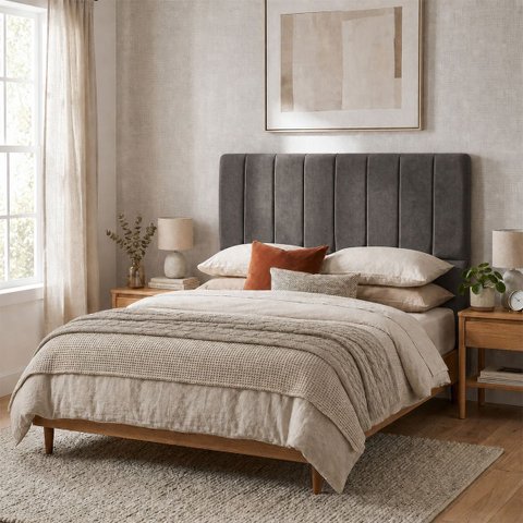 Cabeceira para Cama Casal Queen Estofada 1,58 ,Mts Mel Vilajo: Suede Crush Cacau