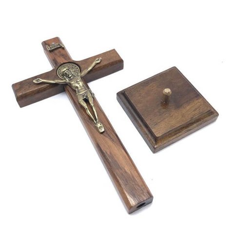 Crucifixo De Mesa E Parede Madeira São Bento OV 16 Cm